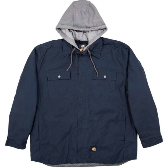 Custom Mens Throttle Hooded Shirt Jacket Navy