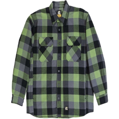 Custom Mens Tall Timber Flannel Shirt Jacket Plaid Green