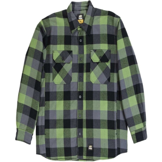 Custom Mens Tall Timber Flannel Shirt Jacket Plaid Green
