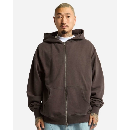 Custom Unisex Max Heavy Garment-Dyed Full-Zip Hooded Sweatshirt Shadow