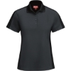 Custom Womens Performance Knit Two-Tone Polo Charcoal/ Black