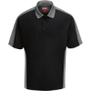 Custom Mens Performance Knit Two Tone Polo Black/ Charcoal