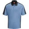 Custom Mens Performance Knit Two Tone Polo Medium Blue/ Charcoal
