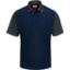 Custom Mens Performance Knit Color-Block Polo Navy/ Charcoal
