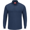 Custom Mens Long Sleeve Performance Knit Polo Navy