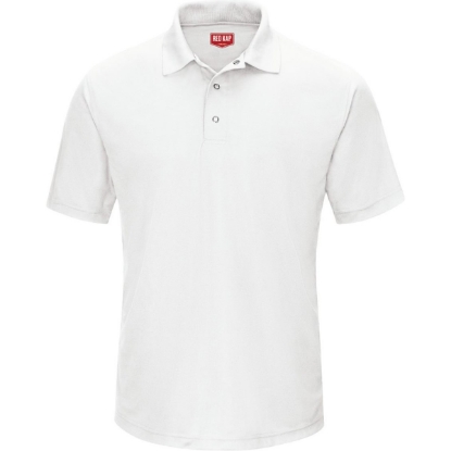 Custom Mens Performance Knit Gripper-Front Polo White