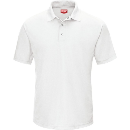 Custom Mens Performance Knit Gripper-Front Polo White