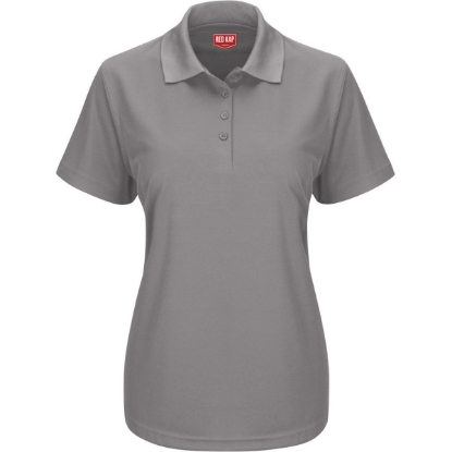 Custom Womens Performance Knit Pocketless Core Polo Grey
