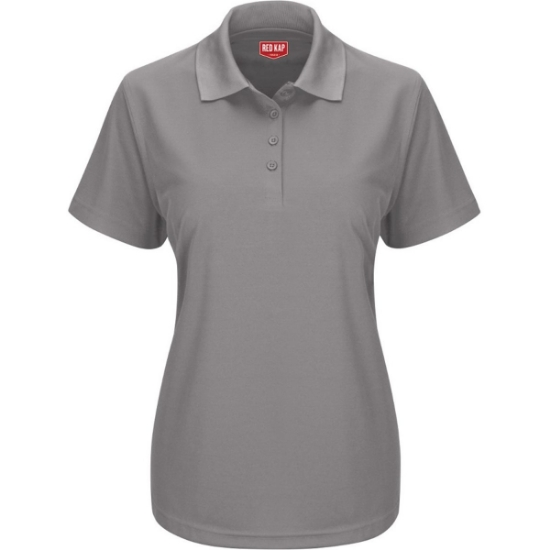 Custom Womens Performance Knit Pocketless Core Polo Grey