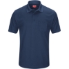 Custom Mens Performance Knit Pocket Polo Navy
