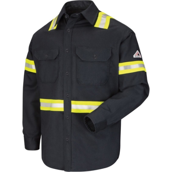 Custom Mens Enhanced Visibility Uniform Shirt Navy