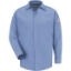 Custom Mens Tall Concealed-Gripper Pocketless Work Shirt Light Blue
