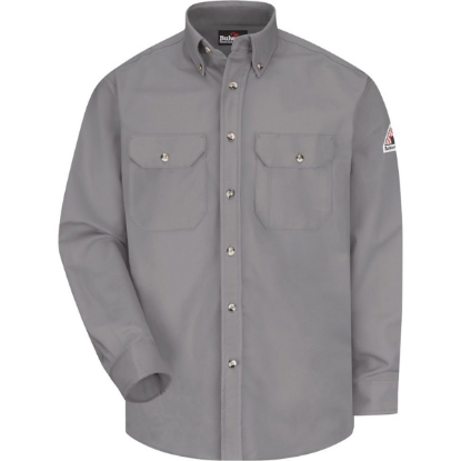 Custom Mens Tall Dress Uniform Shirt - Excel FR ComforTouch - 7 oz. Silver Grey