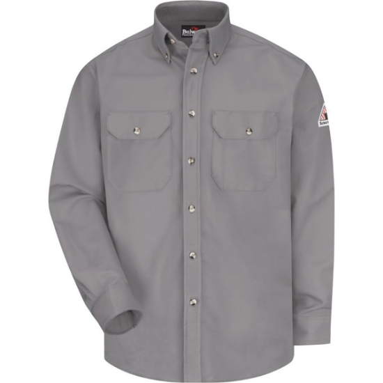 Custom Mens Tall Dress Uniform Shirt - Excel FR ComforTouch - 7 oz. Silver Grey