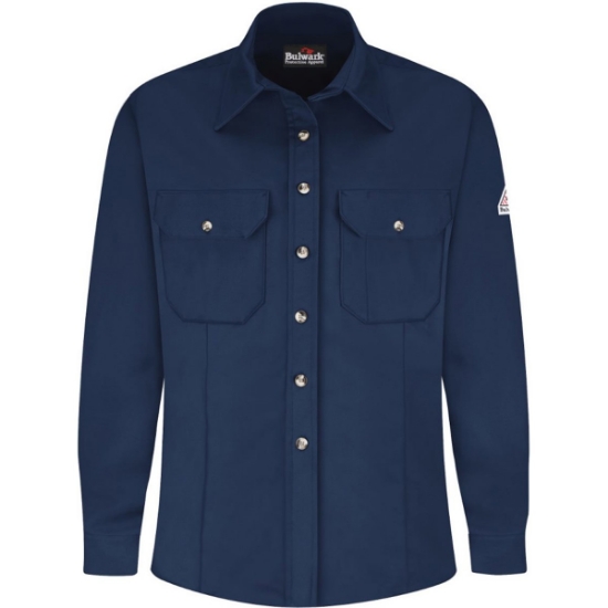 Custom Womens Midweight Dress Uniform Shirt Navy