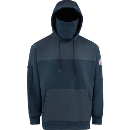 Custom Mens Flame-Resistant Fleece Hooded Sweatshirt Navy