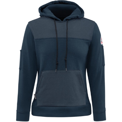 Custom Womens Flame-Resistant Fleece Hooded Sweatshirt Navy