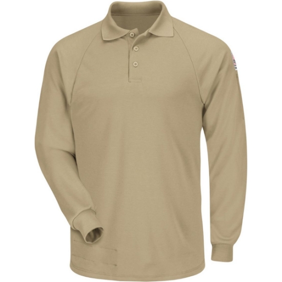 Custom Mens Classic Long Sleeve Polo - CoolTouch®2 Khaki