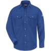 Custom Mens Tall Snap-Front Uniform Shirt - Nomex® IIIA 4.5 oz. Royal Blue