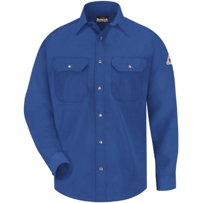 Custom Mens Tall Snap-Front Uniform Shirt - Nomex® IIIA 4.5 oz. Royal Blue
