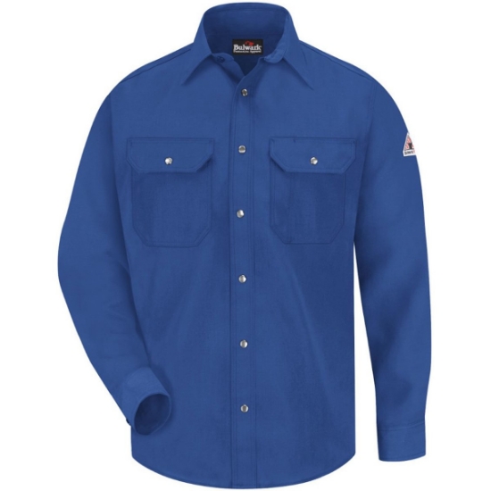 Custom Mens Tall Snap-Front Uniform Shirt - Nomex® IIIA 4.5 oz. Royal Blue