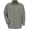 Custom Mens Premium Long Sleeve Work Shirt HK-Hunter Green/ Khaki