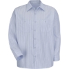 Custom Mens Premium Long Sleeve Work Shirt Light Blue/ Navy Stripe
