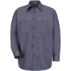 Custom Mens Tall Premium Long Sleeve Work Shirt EX-Blue/ Charcoal