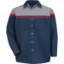 Custom Mens Performance Tech Long Sleeve Shirt Navy/ Red/ Light Grey