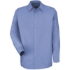 Custom Mens Specialized Pocketless Poplin Long Sleeve Work Shirt Light Blue