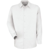Custom Mens Specialized Pocketless Poplin Long Sleeve Work Shirt White