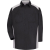 Custom Mens Motorsports Shirt Black/ Silver