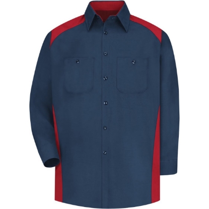 Custom Mens Motorsports Shirt Navy/ Red