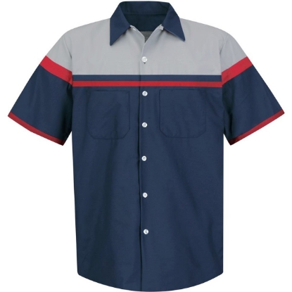 Custom Mens Performance Tech Shirt Navy/ Red/ Light Grey