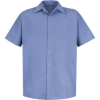 Custom Mens Specialized Short Sleeve Pocketless Work Shirt Light Blue