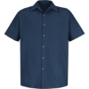 Custom Mens Specialized Short Sleeve Pocketless Work Shirt Navy