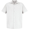 Custom Mens Specialized Short Sleeve Pocketless Work Shirt White