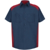 Custom Mens Tall Short Sleeve Motorsports Shirt Red/ Navy