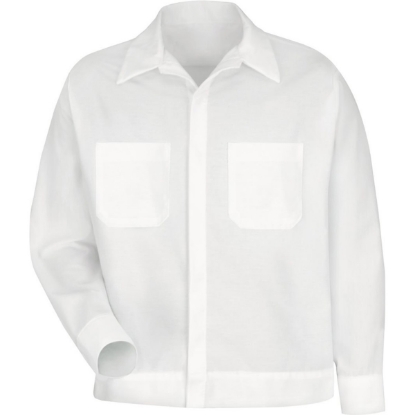 Custom Mens Button-Front Shirt Jacket White