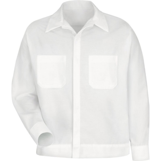 Custom Mens Button-Front Shirt Jacket White