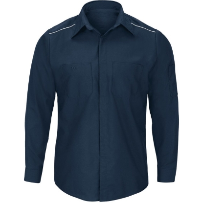 Custom Mens Pro Airflow Long Sleeve Work Shirt Navy