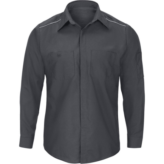 Custom Mens Tall Pro Airflow Long Sleeve Work Shirt Charcoal