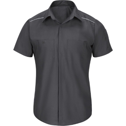 Custom Mens Short Sleeve Pro Airflow Work Shirt Charcoal