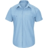 Custom Mens Short Sleeve Pro Airflow Work Shirt Light Blue