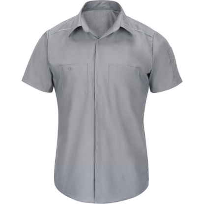 Custom Mens Tall Short Sleeve Pro Airflow Work Shirt Grey