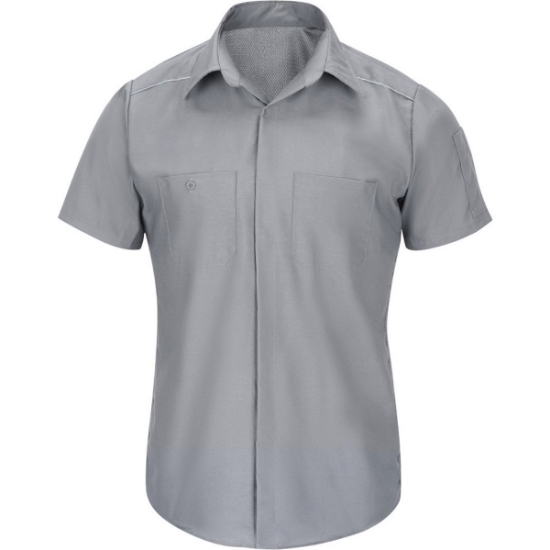 Custom Mens Tall Short Sleeve Pro Airflow Work Shirt Grey