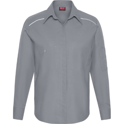 Custom Womens Airflow Long Sleeve Work Shirt Grey