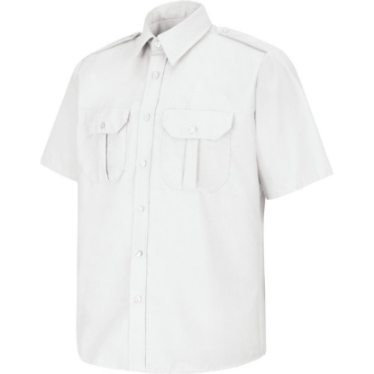 Custom Mens Short Sleeve Security Shirt White