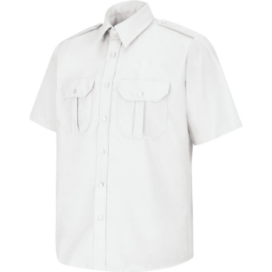 Custom Mens Short Sleeve Security Shirt White