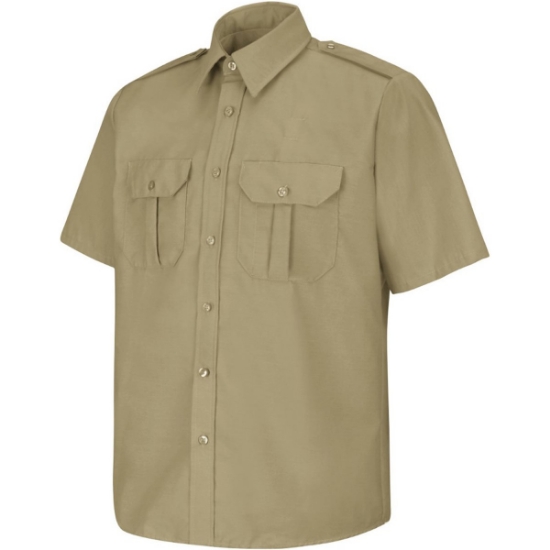 Custom Mens Tall Short Sleeve Security Shirt Khaki